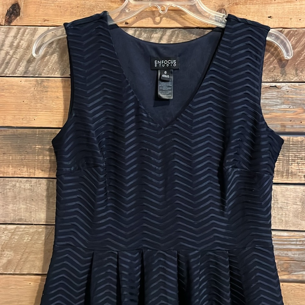 Simple navy blue dress sleeveless Enfocus